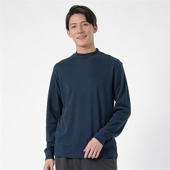TVC(ティーヴィシー) コットン起毛リブモックネック長袖Tシャツ メンズ(コイアオ-XS)