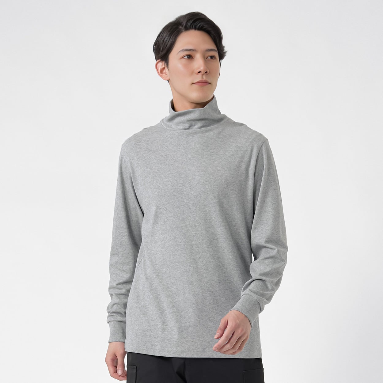 TVC(ティーヴィシー) コットン起毛タートルネック長袖Tシャツ メンズ(ウスクロ-L)