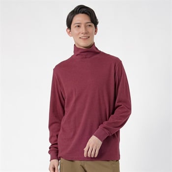 TVC(ティーヴィシー) コットン起毛タートルネック長袖Tシャツ メンズ(アカ-XS)
