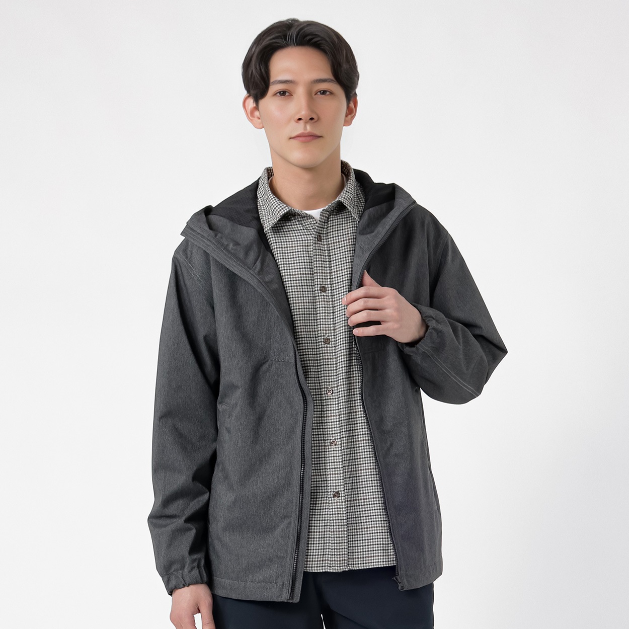 TVC(ティーヴィシー) デニムライク はっ水パーカ メンズ(チャコ－ルグレ－-M)