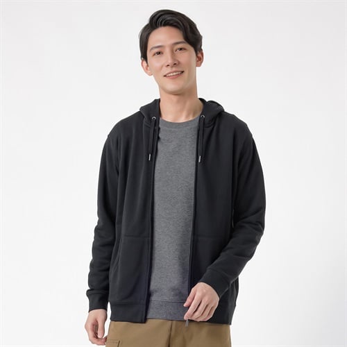 TVC(ティーヴィシー) 裏毛スウェットフルジップパーカ メンズ(クロ-S)