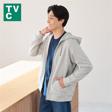 TVC(ティーヴィシー) 裏毛スウェットフルジップパーカ メンズ