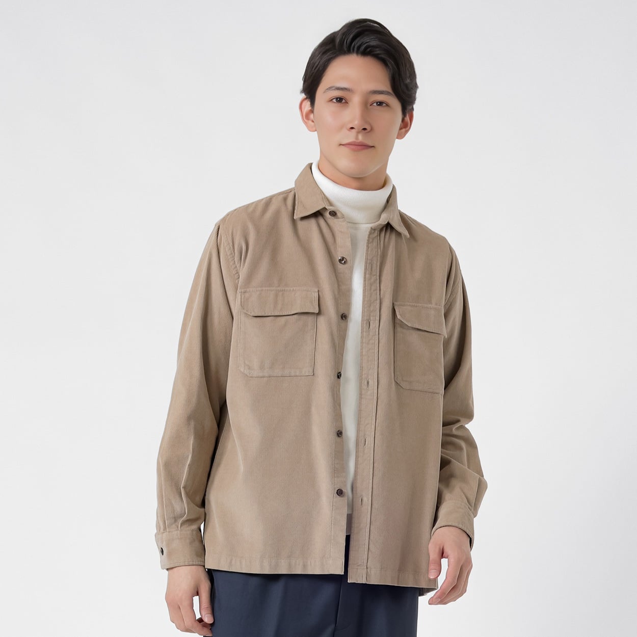 TVC(ティーヴィシー) コーデュロイ長袖オーバーシャツ メンズ(ウスチャ-XL)