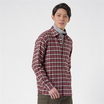 TVC(ティーヴィシー) フランネル長袖チェックレギュラーシャツ メンズ(アカ-S)