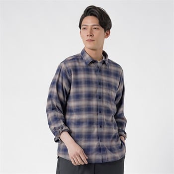 TVC(ティーヴィシー) フランネル長袖チェックレギュラーシャツ メンズ(Ａコイアオ-S)