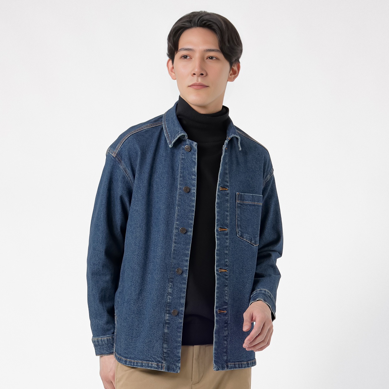 TVC(ティーヴィシー) かるデニ ストレッチブルゾン メンズ(アオ-M)