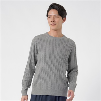 TVC(ティーヴィシー) ハイゲージ天竺ミニケーブルプルオーバー メンズ(ウスクロ-S)