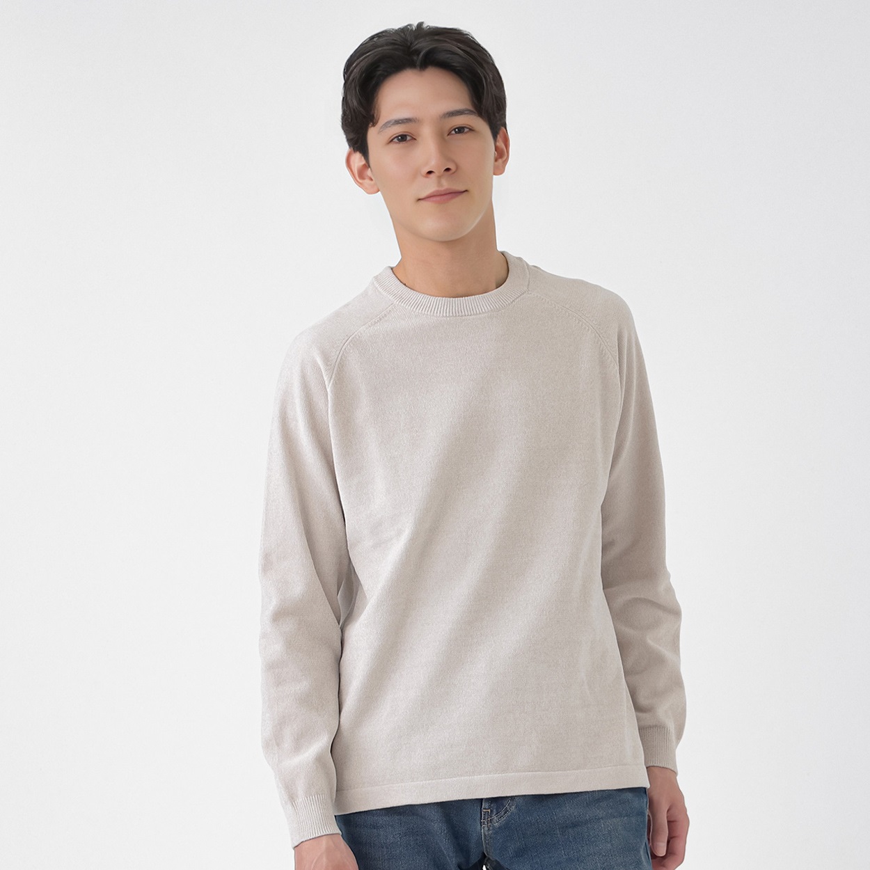 TVC(ティーヴィシー) ハイゲージモールクルーネックプルオーバー メンズ(アイボリー-2XL)