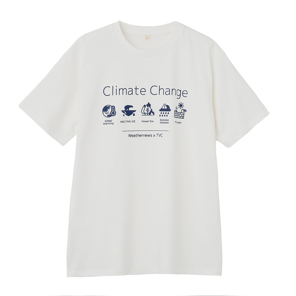 TVC(ティーヴィシー) 気温で色が変わるTシャツ by ウェザーニュース メンズ(シロ（文字）-XL)