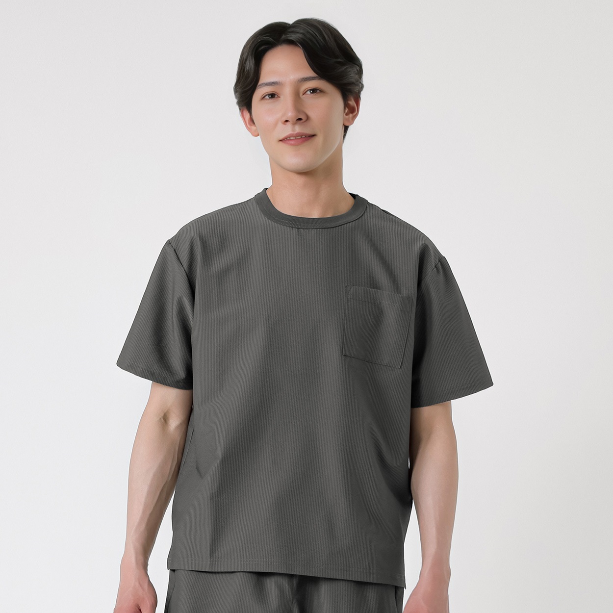 TVC(ティーヴィシー) ストレッチリップル半袖プルオーバー メンズ(チャコ－ルグレ－-S)