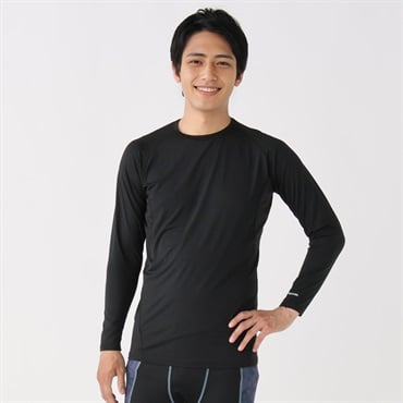 sporsium（スポージアム） コンプレッションインナー 接触冷感 長袖クルーネック メンズ(ブラック-Ｌ)
