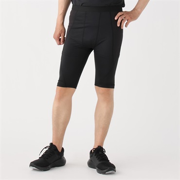 sporsium（スポージアム） コンプレッションインナー 接触冷感 レギンス 5分丈 メンズ(ブラック-２ＸＬ)