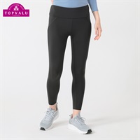 トップバリュ PEACE FIT(ピースフィット) COOL コンプレッションインナー ７分丈タイツ 強力接触冷感 レディス(ブラック-Ｓ)