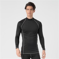 FILA(フィラ) インナーハイネック 吸水速乾 水陸両用 メンズ(ブラック×グレーステッチ-Ｍ)