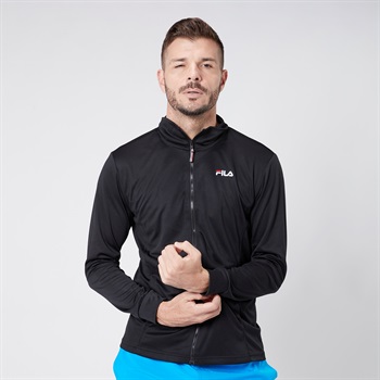 FILA(フィラ) 長袖ＵＶケアジャケット 吸水速乾 ＵＶケア機能付 メンズ(クロ-M)