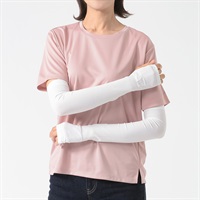 GUNZE(グンゼ) アームカバー シームレス ４５ｃｍ丈 指通しあり ユニセックス(ホワイト-フリー)