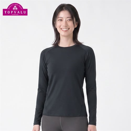 トップバリュ PEACE FIT(ピースフィット) WARM スポーツインナー 裏起毛 クルーネック 長袖 レディス