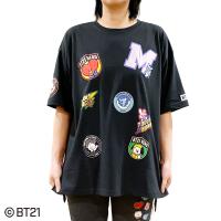 AW139 T シャツ&ワッペン BT21ワッペンフウプリントビックTシャツ レディス | イオンスタイル