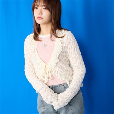 韓国花柄レースボレロ風カーデ Doublefocus (ダブルフォーカス)