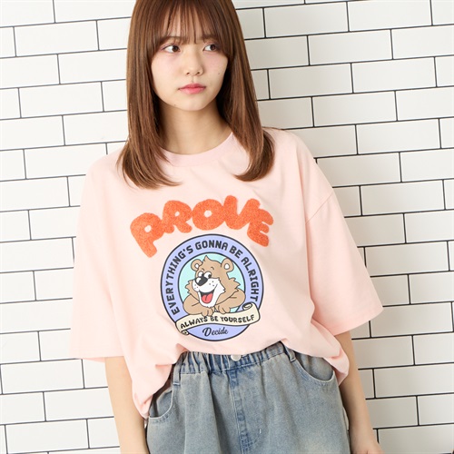天竺ロゴサガラサークルTシャツ Doublefocus (ダブルフォーカス)(ピンク-L)