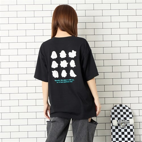 天竺半袖オバケTシャツ Doublefocus (ダブルフォーカス)(ブラック-L)
