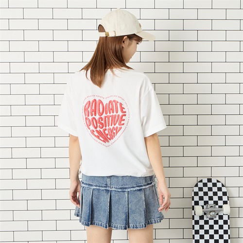 天竺ラメハートTシャツ Doublefocus (ダブルフォーカス)(オフ-L)