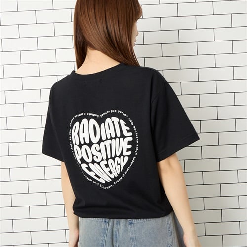 天竺ラメハートTシャツ Doublefocus (ダブルフォーカス)(ブラック-S)