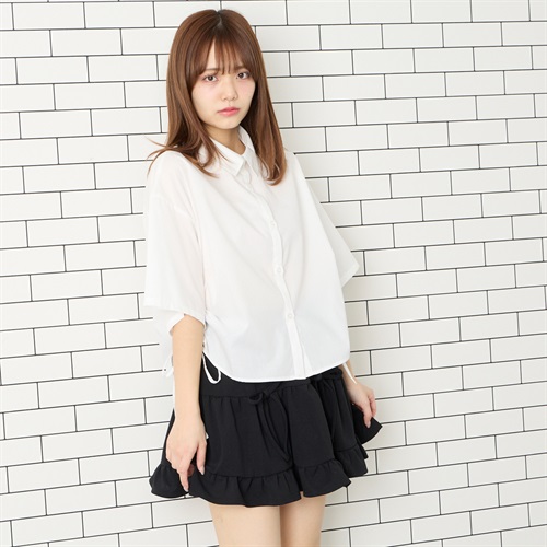 半袖脇シャーリングシャツ Doublefocus (ダブルフォーカス)(オフ-M)
