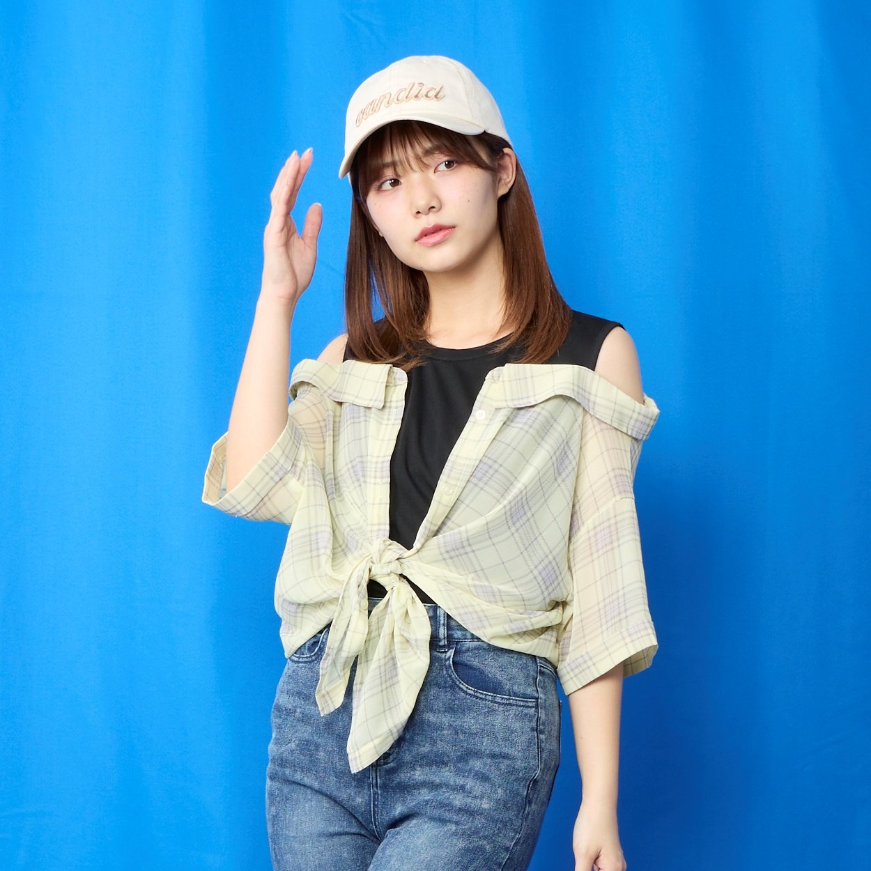フェイクレイヤードトップス 半袖 ルーズ 2WAY 韓国系2色 S4137 AZUL BY MOUSSY | フェイクレイヤードトップス (Tシャツ