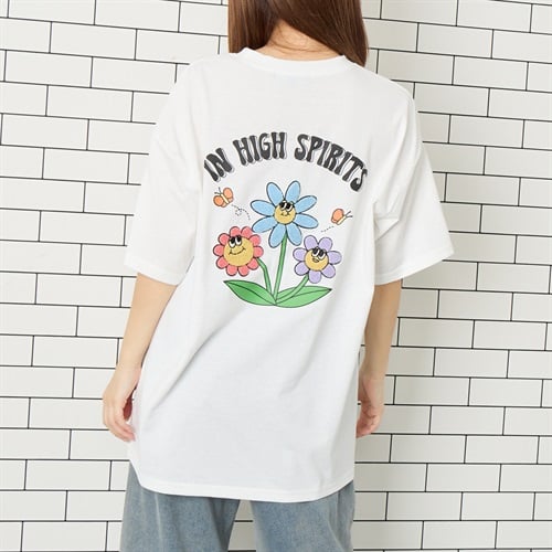 バタフライプリントTシャツ Doublefocus (ダブルフォーカス)(オフ-M)