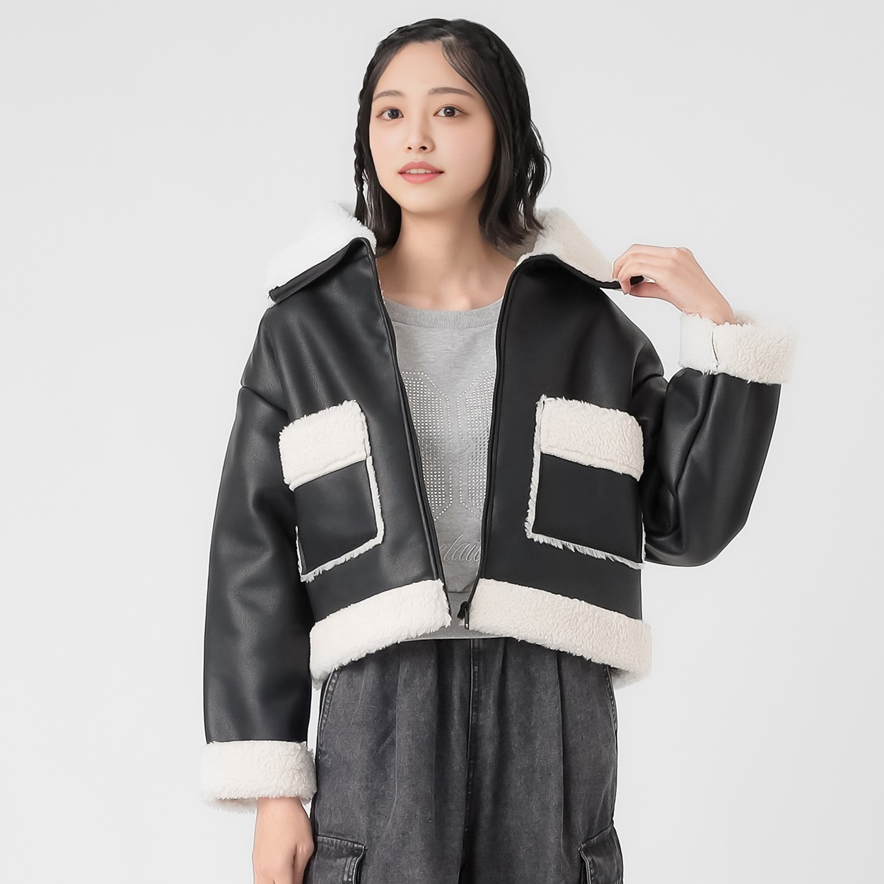 合皮ボンディングブルゾン レディス Doublefocus(ダブルフォーカス