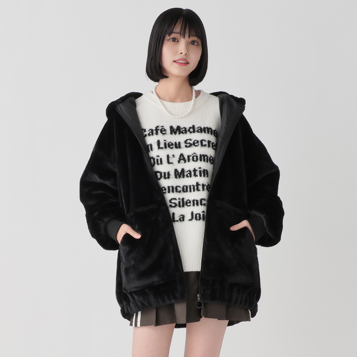 ネコミミ・ウサミミフェイクファーブルゾン レディス Doublefocus