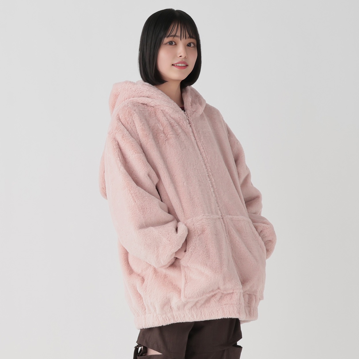 ネコミミ・ウサミミフェイクファーブルゾン レディス Doublefocus