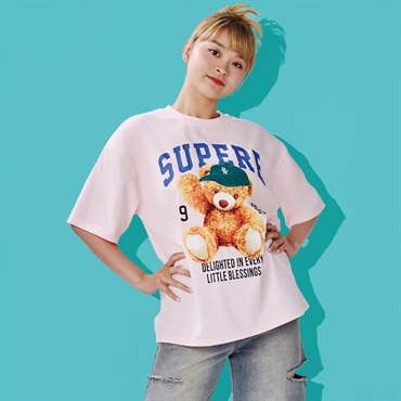 ツイルCAPくまTシャツ レディス Doublefocus (ダブルフォーカス)