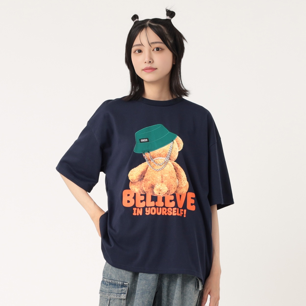 くまチェーンTシャツ レディス Doublefocus (ダブルフォーカス