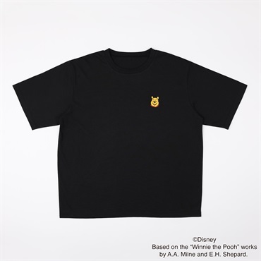 プーさん ラメ発泡Tシャツ レディス Doublefocus (ダブルフォーカス)(ブラック-S)
