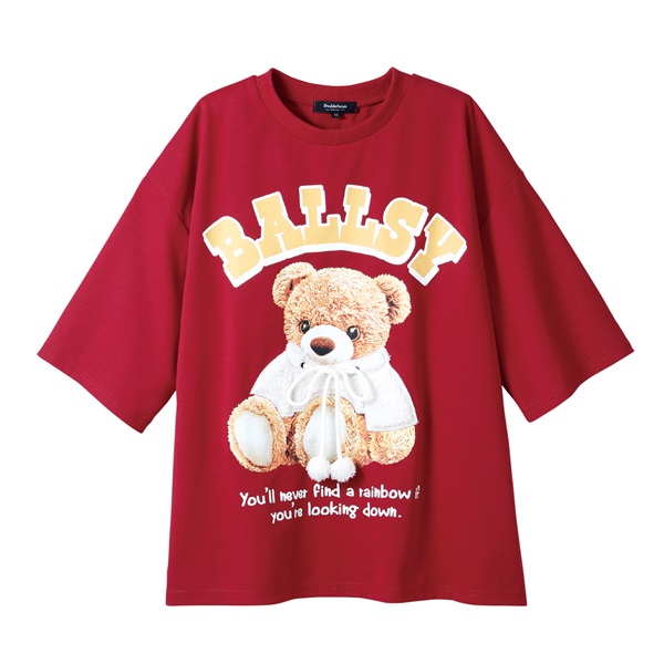 くまぽんぽん付7分袖T レディス Doublefocus (ダブルフォーカス