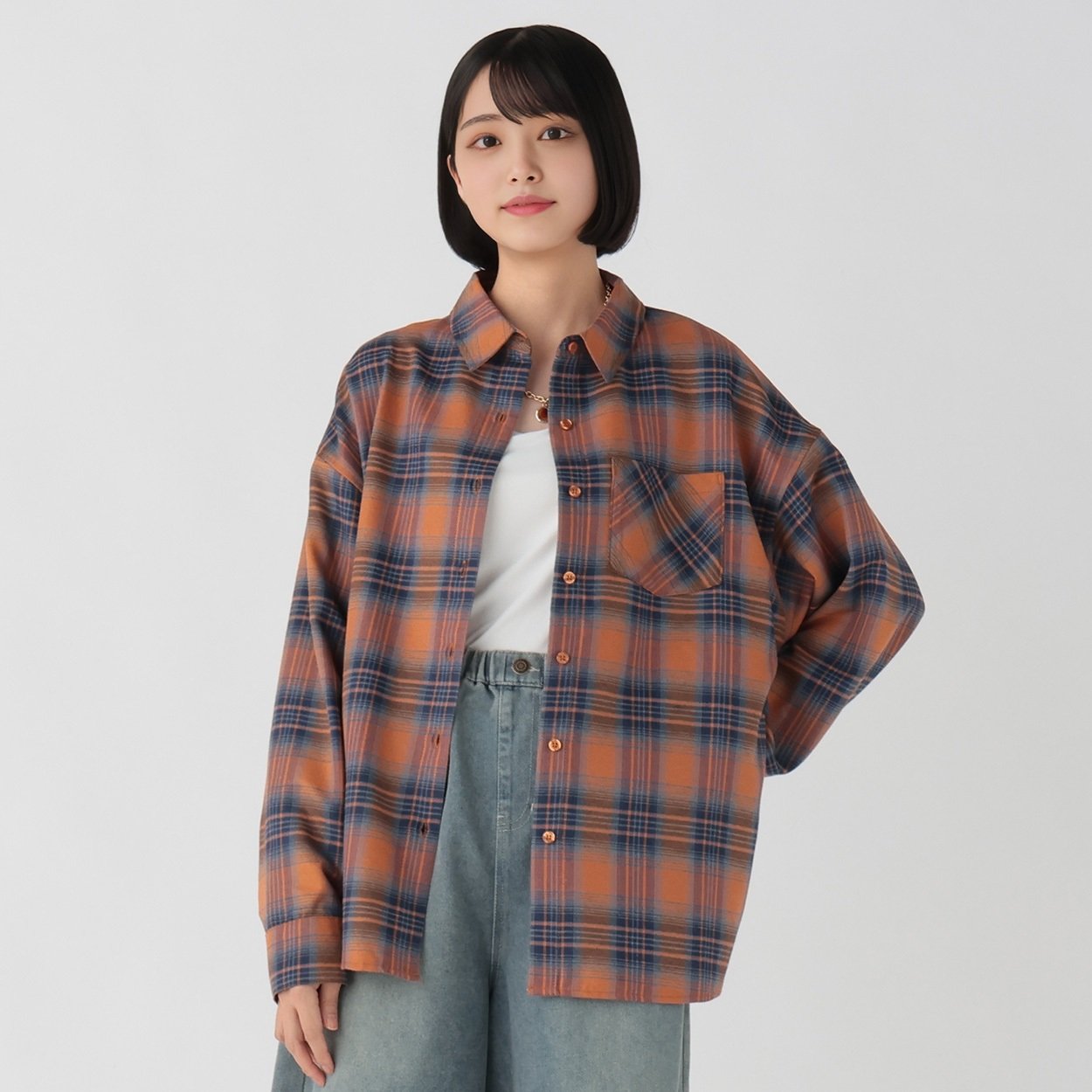 ビックチェックシャツ レディス Doublefocus (ダブルフォーカス