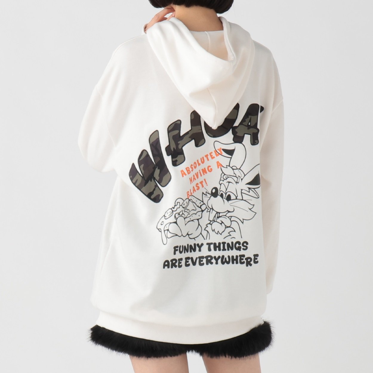 裏毛貼付けうさぎパーカ レディス Doublefocus (ダブルフォーカス