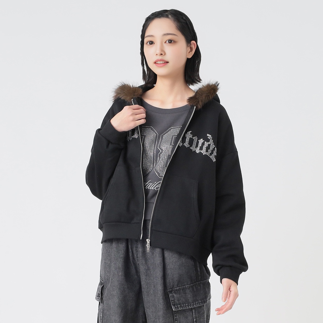 フォクシー レディダブルジップ カーディガン黒 FOXEY - 美品 フォクシー レディダブルジップ カーディガン黒 FOXEY - 美品