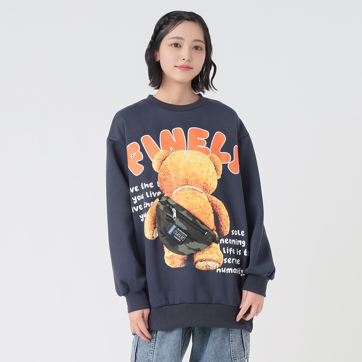 裏起毛くまBAGプルオーバー レディス Doublefocus(ダブルフォーカス