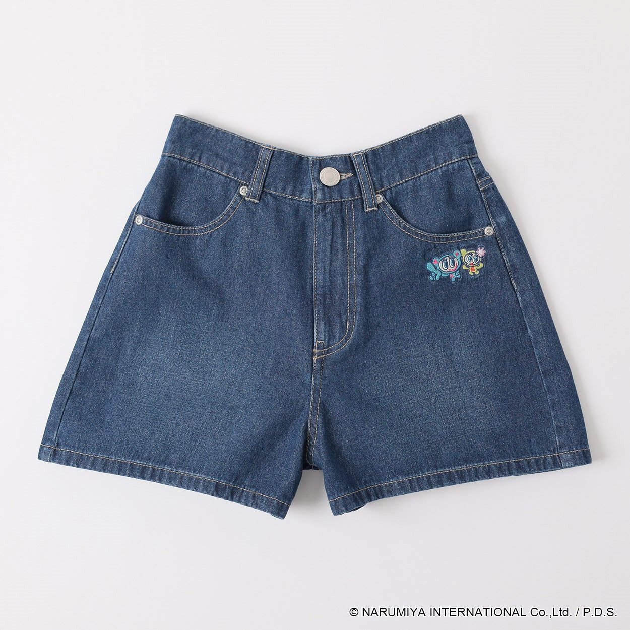 エンジェルブルーデニムショートパンツ レディス Doublefocus(ダブル