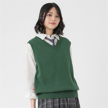 スクールVネックベスト レディス Doublefocus(ダブルフォーカス)(コイミドリ-S)