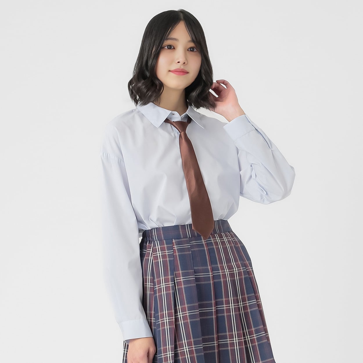 スクールシャツ レディス Doublefocus(ダブルフォーカス)(ウスアオ-M)