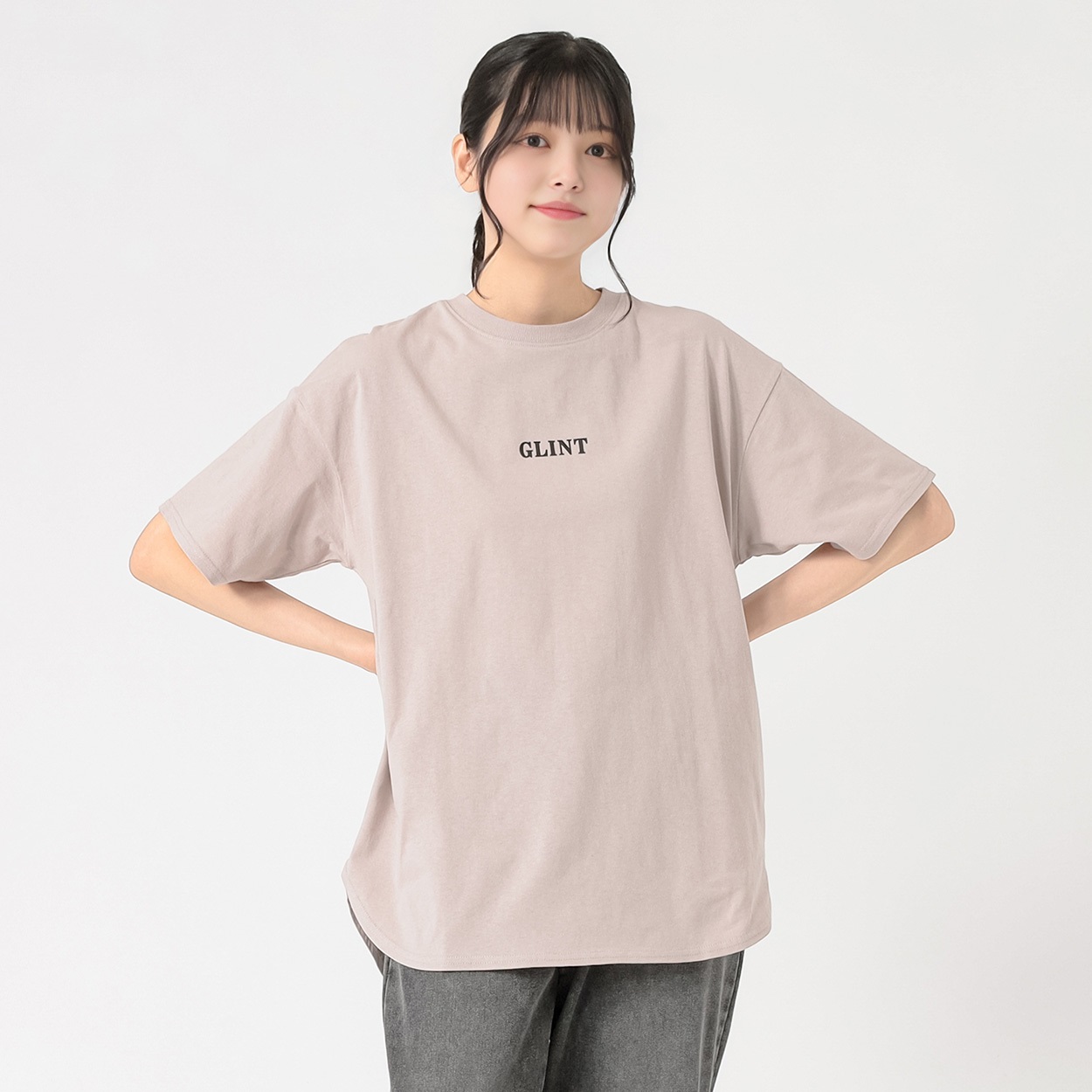 裾ラウンド無地Tシャツ レディス Doublefocus(ダブルフォーカス