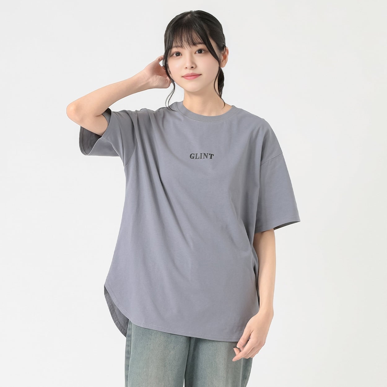 裾ラウンド無地Tシャツ レディス Doublefocus(ダブルフォーカス