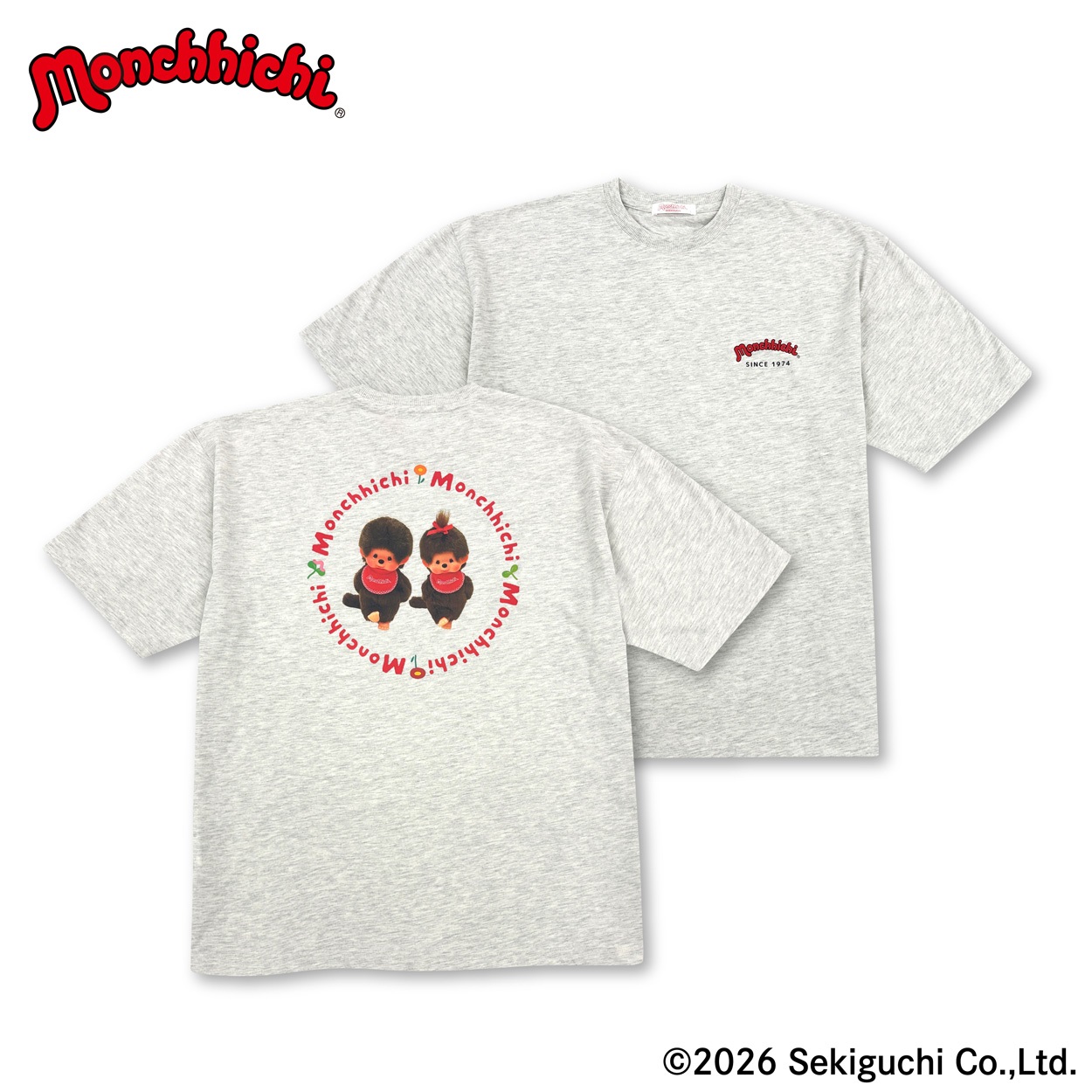 「モンチッチ」プリントTシャツ ユニセックス Doublefocus(ダブルフォーカス)(オートミール-M)