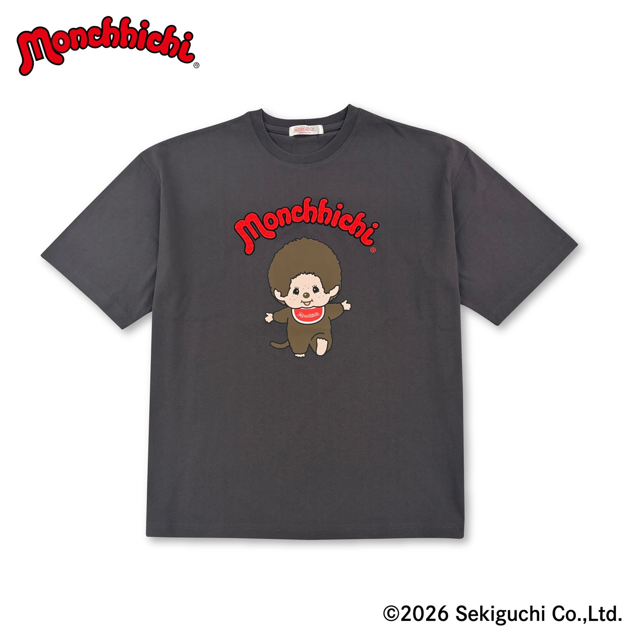 モンチッチ」プリントTシャツ〈ロゴ刺繍入り〉 ユニセックス