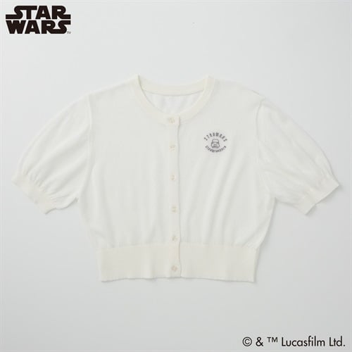 スター・ウォーズ レーヨン混シアー半袖カーディガン レディス Doublefocus(ダブルフォーカス)(シロ-S)