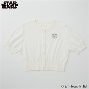 スター・ウォーズ レーヨン混シアー半袖カーディガン レディス Doublefocus(ダブルフォーカス)(シロ-S)